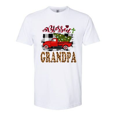 Blessed Grandpa Red Truck Plaid Xmas Tree Family Christmas Gift Softstyle® CVC T-Shirt