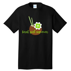 Brat Girl Summer Kamala Is Brat Lime Green Coconut Tree 24 Tall T-Shirt