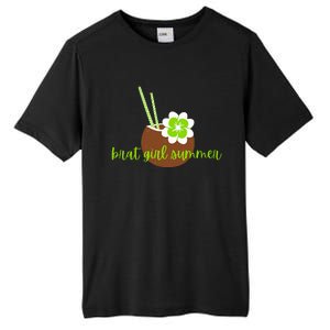 Brat Girl Summer Kamala Is Brat Lime Green Coconut Tree 24 Tall Fusion ChromaSoft Performance T-Shirt