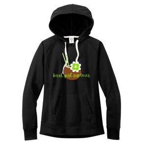 Brat Girl Summer Kamala Is Brat Lime Green Coconut Tree 24 Women's Fleece Hoodie