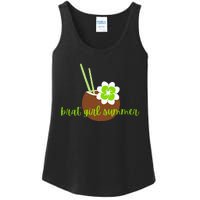 Brat Girl Summer Kamala Is Brat Lime Green Coconut Tree 24 Ladies Essential Tank