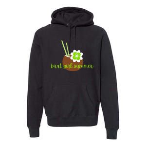 Brat Girl Summer Kamala Is Brat Lime Green Coconut Tree 24 Premium Hoodie