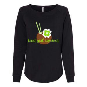 Brat Girl Summer Kamala Is Brat Lime Green Coconut Tree 24 Womens California Wash Sweatshirt