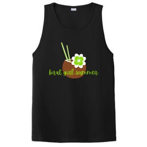 Brat Girl Summer Kamala Is Brat Lime Green Coconut Tree 24 PosiCharge Competitor Tank