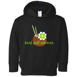 Brat Girl Summer Kamala Is Brat Lime Green Coconut Tree 24 Toddler Hoodie