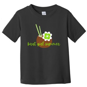 Brat Girl Summer Kamala Is Brat Lime Green Coconut Tree 24 Toddler T-Shirt