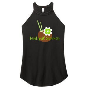 Brat Girl Summer Kamala Is Brat Lime Green Coconut Tree 24 Women's Perfect Tri Rocker Tank