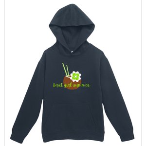 Brat Girl Summer Kamala Is Brat Lime Green Coconut Tree 24 Urban Pullover Hoodie