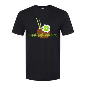 Brat Girl Summer Kamala Is Brat Lime Green Coconut Tree 24 Softstyle CVC T-Shirt