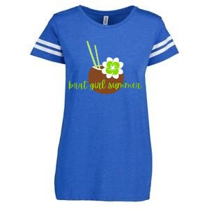 Brat Girl Summer Kamala Is Brat Lime Green Coconut Tree 24 Enza Ladies Jersey Football T-Shirt