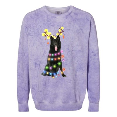 Black German Shepherd Blinker Dog Colorblast Crewneck Sweatshirt