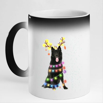 Black German Shepherd Blinker Dog 11oz Black Color Changing Mug