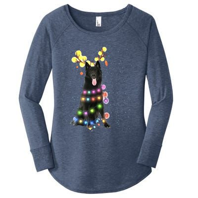 Black German Shepherd Blinker Dog Women's Perfect Tri Tunic Long Sleeve Shirt