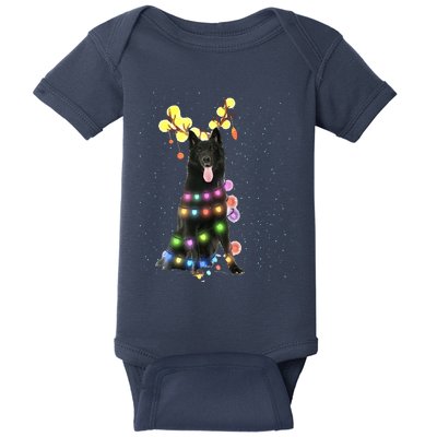 Black German Shepherd Blinker Dog Baby Bodysuit