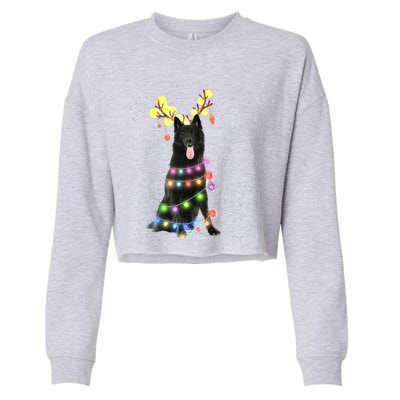 Black German Shepherd Blinker Dog Cropped Pullover Crew