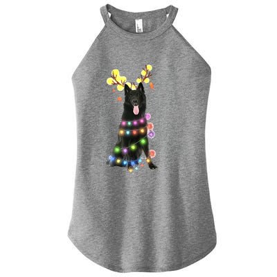 Black German Shepherd Blinker Dog Women's Perfect Tri Rocker Tank