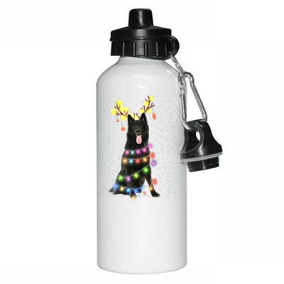 Black German Shepherd Blinker Dog Aluminum Water Bottle