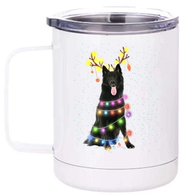 Black German Shepherd Blinker Dog 12 oz Stainless Steel Tumbler Cup