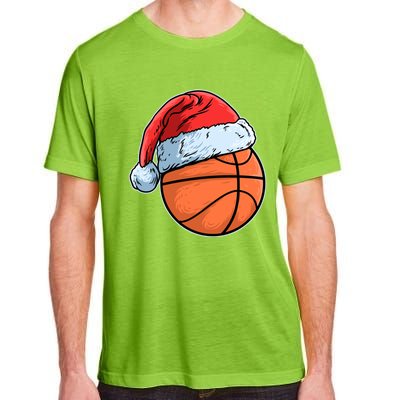 Basket Game Sports Baller Santa Claus Hat Basketball Gift Adult ChromaSoft Performance T-Shirt