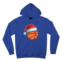 Basket Game Sports Baller Santa Claus Hat Basketball Gift Hoodie