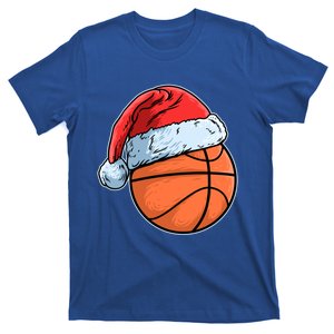 Basket Game Sports Baller Santa Claus Hat Basketball Gift T-Shirt