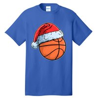 Basket Game Sports Baller Santa Claus Hat Basketball Gift Tall T-Shirt