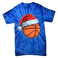 Basket Game Sports Baller Santa Claus Hat Basketball Gift Tie-Dye T-Shirt