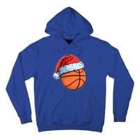 Basket Game Sports Baller Santa Claus Hat Basketball Gift Tall Hoodie