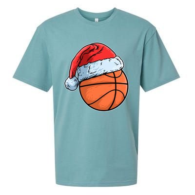 Basket Game Sports Baller Santa Claus Hat Basketball Gift Sueded Cloud Jersey T-Shirt