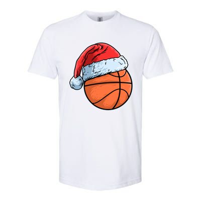 Basket Game Sports Baller Santa Claus Hat Basketball Gift Softstyle CVC T-Shirt