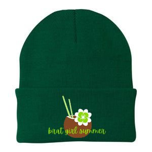 Brat Girl Summer Kamala Is Brat Lime Green Coconut Tree 24 Knit Cap Winter Beanie