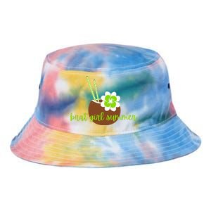 Brat Girl Summer Kamala Is Brat Lime Green Coconut Tree 24 Tie Dye Newport Bucket Hat