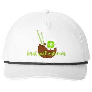 Brat Girl Summer Kamala Is Brat Lime Green Coconut Tree 24 Snapback Five-Panel Rope Hat