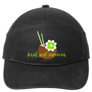 Brat Girl Summer Kamala Is Brat Lime Green Coconut Tree 24 7-Panel Snapback Hat