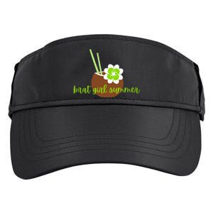 Brat Girl Summer Kamala Is Brat Lime Green Coconut Tree 24 Adult Drive Performance Visor