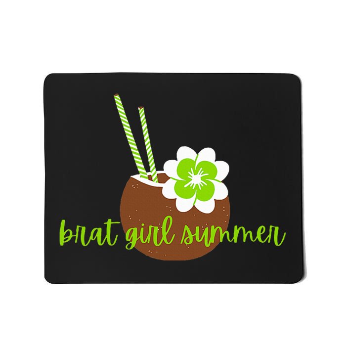 Brat Girl Summer Kamala Is Brat Lime Green Coconut Tree 24 Mousepad