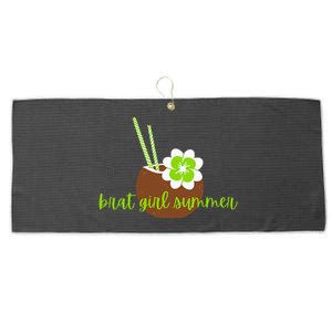 Brat Girl Summer Kamala Is Brat Lime Green Coconut Tree 24 Large Microfiber Waffle Golf Towel