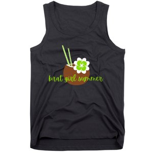 Brat Girl Summer Kamala Is Brat Lime Green Coconut Tree 24 Tank Top