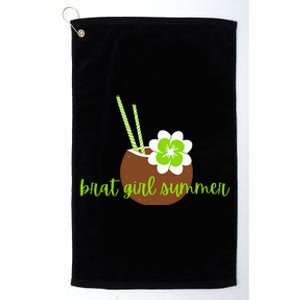 Brat Girl Summer Kamala Is Brat Lime Green Coconut Tree 24 Platinum Collection Golf Towel