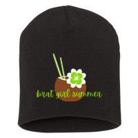 Brat Girl Summer Kamala Is Brat Lime Green Coconut Tree 24 Short Acrylic Beanie