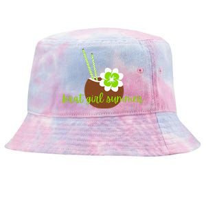 Brat Girl Summer Kamala Is Brat Lime Green Coconut Tree 24 Tie-Dyed Bucket Hat