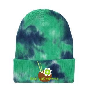 Brat Girl Summer Kamala Is Brat Lime Green Coconut Tree 24 Tie Dye 12in Knit Beanie