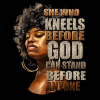Black Girl She Who Kneels Before God Christian Afro 16 in Basic Backpack