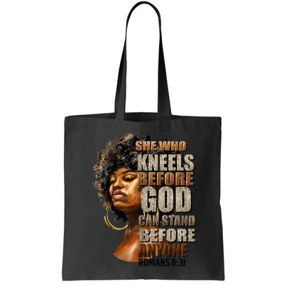 Black Girl She Who Kneels Before God Christian Afro Bag