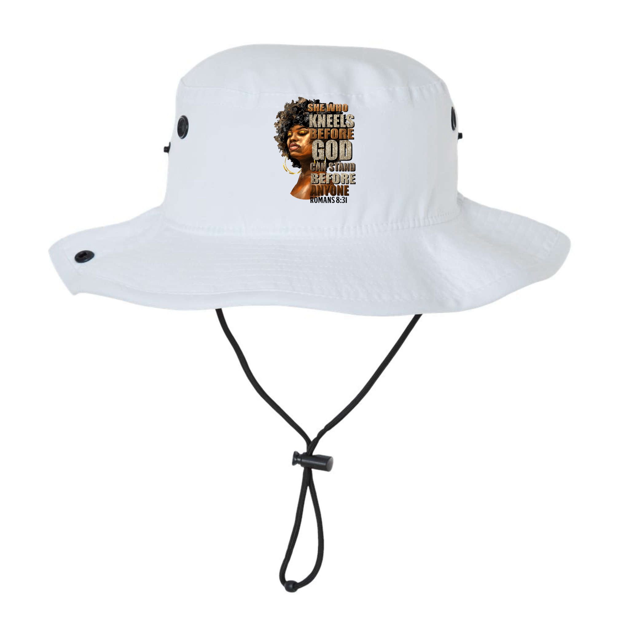 Black Girl She Who Kneels Before God Christian Afro Bucket Hat