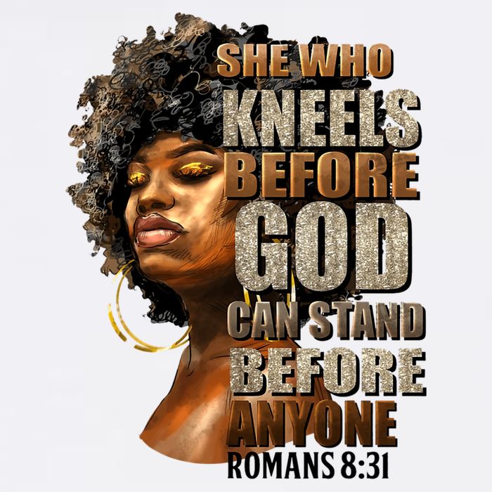 Black Girl She Who Kneels Before God Christian Afro Bucket Hat