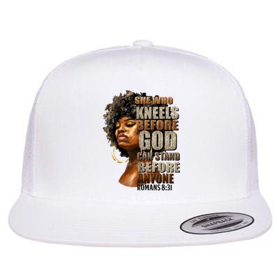 Black Girl She Who Kneels Before God Christian Afro Flatbill Hat