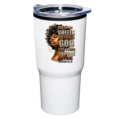 Black Girl She Who Kneels Before God Christian Afro Tumbler
