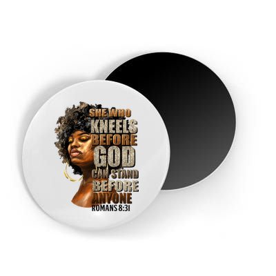 Black Girl She Who Kneels Before God Christian Afro Magnet
