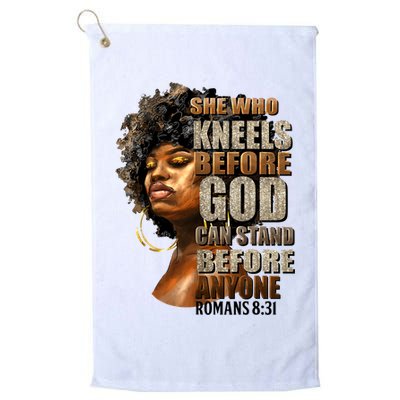 Black Girl She Who Kneels Before God Christian Afro Golf Towel